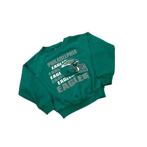 Vintage 80's Philadelphia Eagles Garan NFL Crewneck Sweatshirt Kids Size 7 - Picture 3 of 7